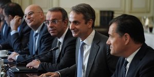 Ο Χρήστος Σταϊκούρας, Κυριάκος Μητσοτάκης και Αδωνις Γεωργιάδης