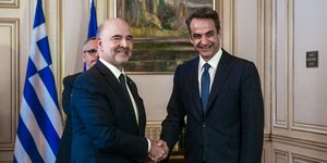 Πιέρ Μοσκοβισί και Κυριάκος Μητσοτάκης