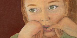 πινακας κοριτσακι δαχτυλο στο στόμα 