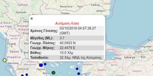 Σεισμός στην Κατερίνη