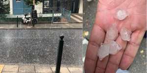 Χαλάζι σε μέγεθος φουντουκιού έπεσε στην Αθήνα το μεσημέρι