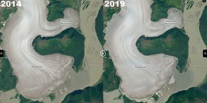 Οι δορυφορικές φωτογραφίες αποκαλύπτουν τις αλλαγές στον παγετώνα μέσα σε μια πενταετία