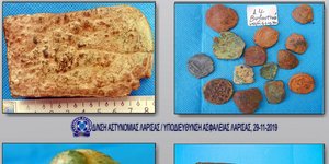 Μερικά από τα αρχαία αντικείμενα που είχε στην κατοχή του ο 36χρονος στη Λάρισα