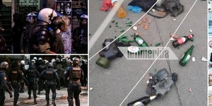 Εικόνες από τις επιχειρήσεις της ΕΛ.ΑΣ. σε πολυκατοικίες στα Εξάρχεια