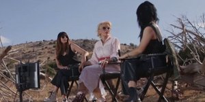 Η Ηλιάνα Παπαγεωργίου, η Ελενα Χριστοπούλου και η Ζενεβιέβ Μαζαρί στη φωτογράφιση του GNTM