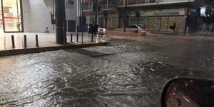 Πλημμυρισμένος δρόμος στην Ιεράπετρα