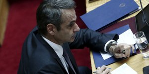 Ο Κυριάκος Μητσοτάκης στη Βουλή