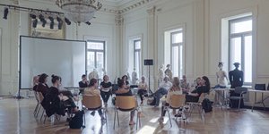 Η ομάδα στο φουαγιέ του Εθνικού