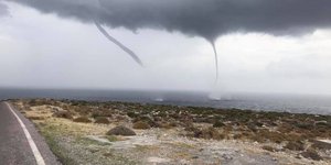 Η κακοκαιρία «Γηρυόνης» έφερε υδροσίφωνες στην Κρήτη