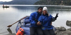 Χάρης Βαρθακούρης και Αντελίνα σε ένα από τα ταξίδια του Globetrotters