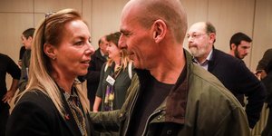 Δανάη Στράτου, Γιάνης Βαρουφάκης/Φωτό Eurokinissi