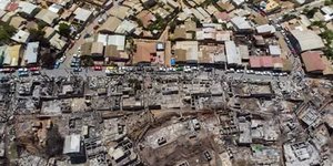 Καμένα σπίτι στο Βαλπαράισο της Χιλής