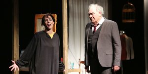 Η Δήμητρα Παπαδήμα και ο Γιάννης Μποσταντζόγλου επί σκηνής 