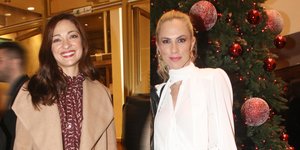 Έμιλυ Κόλιανδρη και Ντορέττα Παπαδημητρίου ποζάρουν χαμογελώντας