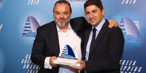 O κ. Μάριος Ηλιόπουλος - Υπεύθυνος Στρατηγικού Σχεδιασμού και Ανάπτυξης της SEAJETS μαζί με τον κ. Λευτέρη Αυγενάκη - Υφυπουργός Πολιτισμού & Αθλητισμού