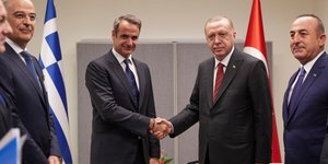 Ο Κυριάκος Μητσοτάκης και ο Ταγίπ Ερντογάν