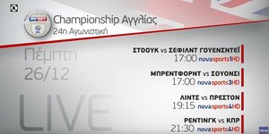 Πρόγραμμα Novasports για Championship