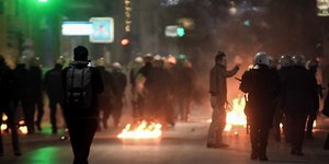 Εικόνα από τα επεισόδια στην Πάτρα