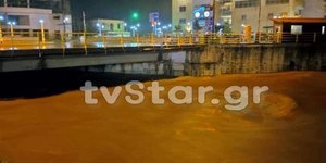 Ποταμός «φουσκωμένος» στα Ψαχνά