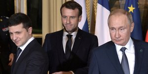 Πούτιν και Ζελένσκι με τον Μακρόν ανάμεσά τους