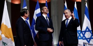 Αναστασιάδης, Μητσοτάκης, Νετανιάχου στο Ζάππειο για την υπογραφή του EastMed