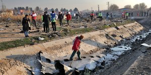 To σημείο της συντριβής του ουκρανικού αεροσκάφους στο Ιράν