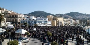 Διαμαρτυρία στο λιμάνι της Σάμου