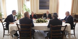 Ο Κυρι'ακος Μητσοτάκης με τον Μπέντζαμιν Νετανιάχου στο Μέγαρο Μαξίμου