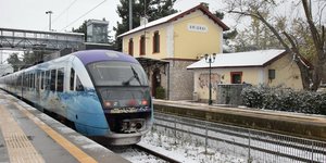 Τρένο σταθμός Αφίδναι χιόνι