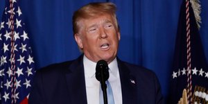 Ο Ντόναλντ Τραμπ κατά τη συνέντευξη Τύπου για την δολοφονία Σουλεϊμανί