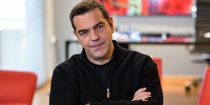 Ο Αλέξης Τσίπρας στα γραφεία του ΣΥΡΙΖΑ