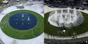 Το συντριβάνι στην πλατεία Ομονοίας