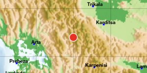 Σεισμός τώρα ανάμεσα σε Καρδίτσα και Αρτα, χάρτης