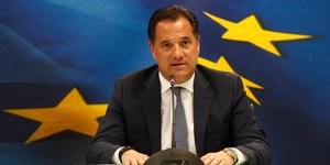 Ο Αδωνις Γεωργιάδης σε συνέντευξη Τύπου στο υπουργείο Οικονομικών