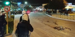 Αστυνομικοί σε δρόμο των Χανίων