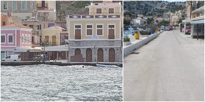 Αδειοι δρόμοι και κλειστά καταστήματα στη Σύμη λόγω των μέτρων για τον κορωνοϊό