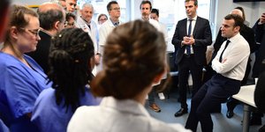 Εμανουέλ Μακρόν, επίσκεψη σε νοσοκομείο/Φωτογραφία ΑΡ