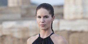 Η Ευγενία Νιάρχου με φόρεμα της σχεδιάστριας Μαίρη Κατράντζου