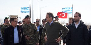 Ο Κυριάκος Μητσοτάκης στα ελληνοτουρκικά σύνορα στον Έβρο