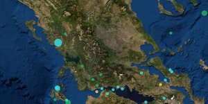 Χάρτης σεισμών του Γεωδυναμικού