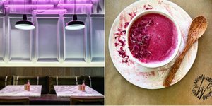 Ο εσωτερικός χώρος κι ένα πιάτο στο Winners