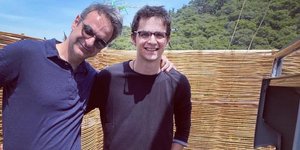 Ο Κυριάκος Μητσοτάκης με τον γιο του Κωνσταντίνο