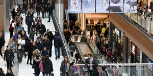 Κόσμος σε εμπορικό κέντρο