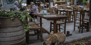 εστίαση ζευγάρι σε τραπέζι