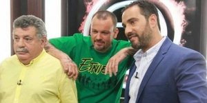 Ο Λευτέρης Λαζάρου με τους Δημήτρη Σκαρμούτσο και Γιάννη Λουκάκο στο MasterChef