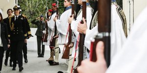 Η Πρόεδρος της Δημοκρατίας, Κατερίνα Σακελλαροπούλου, επισκέφθηκε την προεδρική φρουρά / Φωτογραφία: twitter/@PresidencyGR