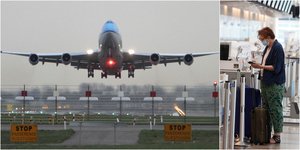 Τουρισμός / πτήσεις: Ενα μεγάλο αεροσκάφος απογειώνεται σε βροχερό καιρό