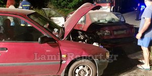 Δύο αυτοκίνητα σε τροχαίο με αγριογούρουνο στη Λαμία