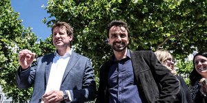 Aριστερά, ο ηγέτης των Οικολόγων της Γαλλίας, Γιανίκ Ζαντό/Φωτογραφία ΑΡ