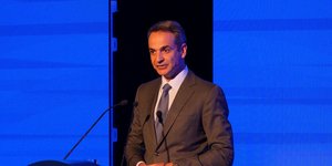 O Κυριάκος Μητσοτάκης στην ομιλία του στο συνέδριο της ΣΕΒ